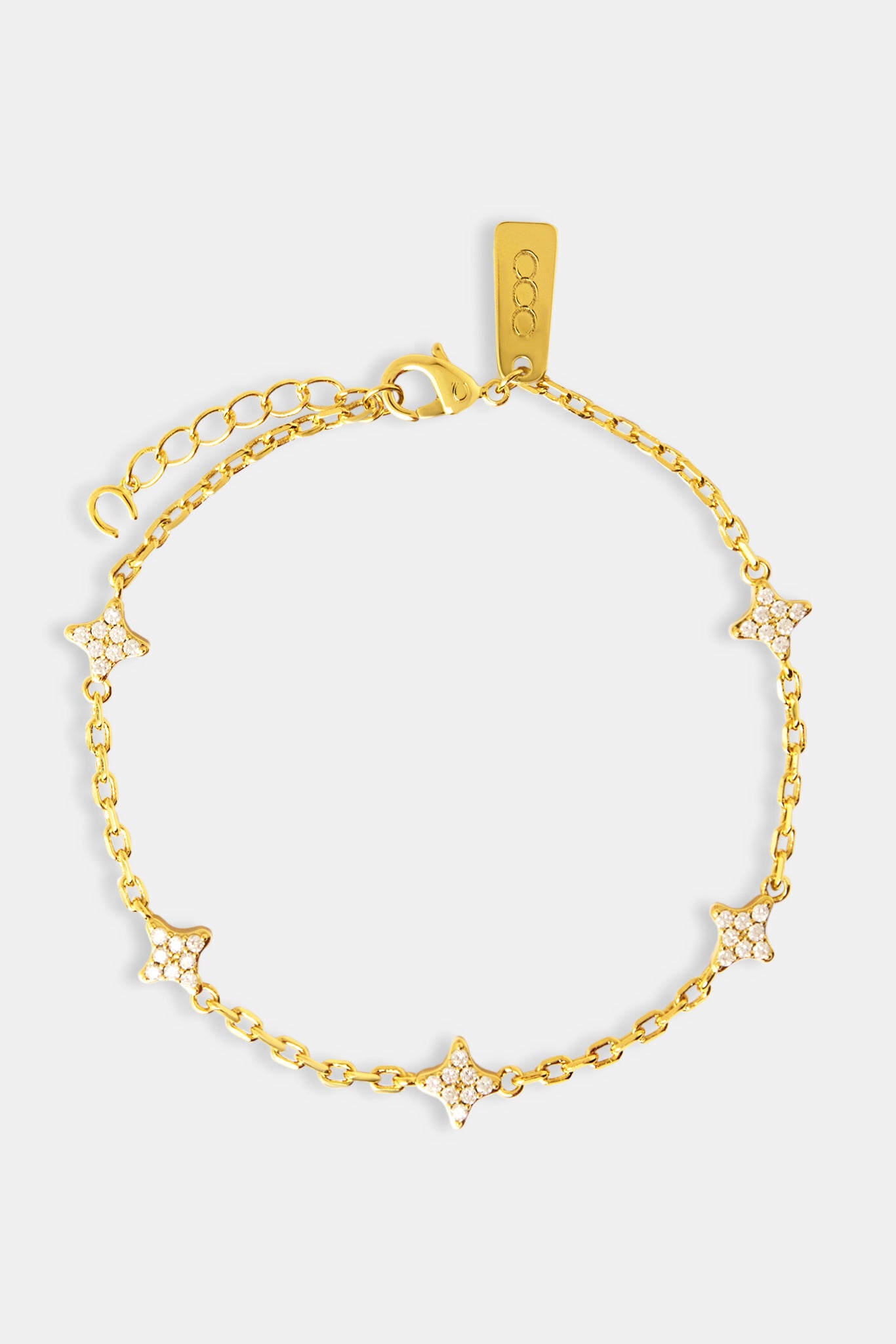Rolo-Gliederarmband mit Eisstern-Motiv – 8 mm – Gold